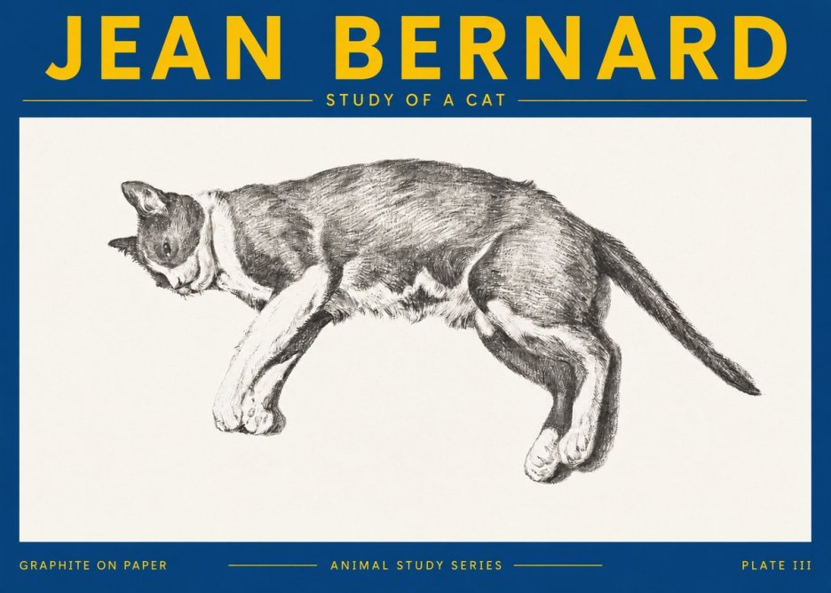 Jean Bernard Cat Study VII No5 - Poszter