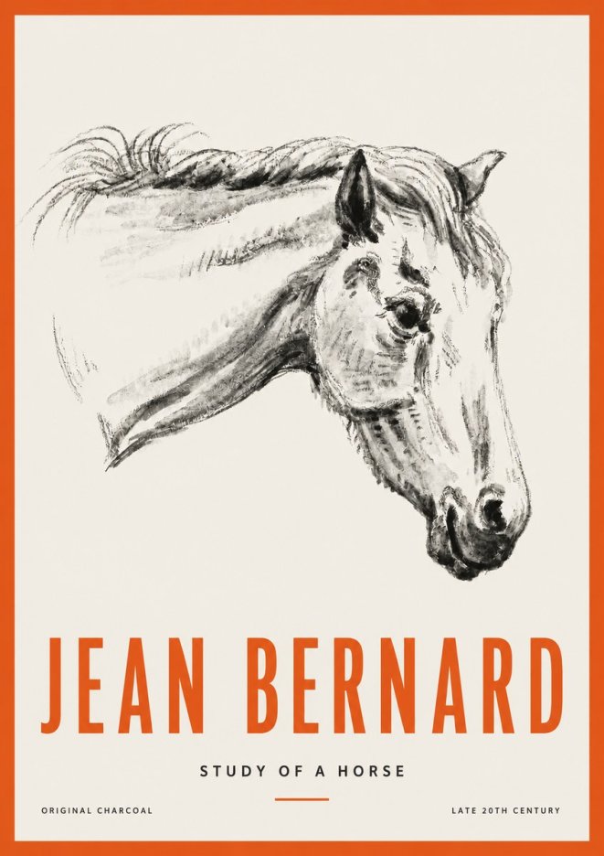 Jean Bernard Study of a Horse VIII No2 - Poszter