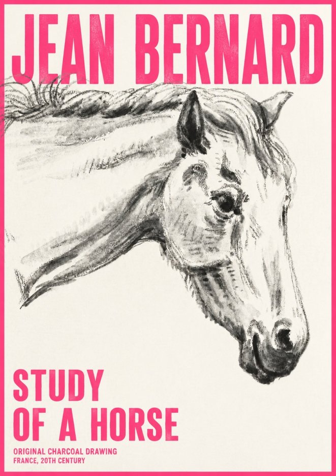 Jean Bernard Study of a Horse VIII No6 - Poszter