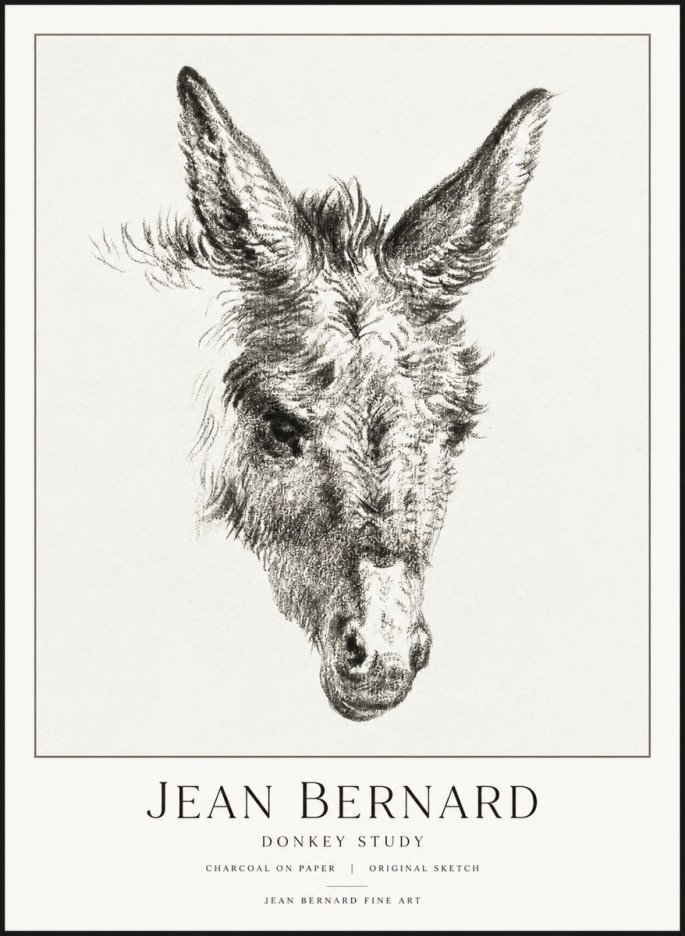Jean Bernard Donkey Study IV No3 - Poszter