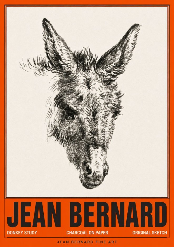 Jean Bernard Donkey Study IV No4 - Poszter