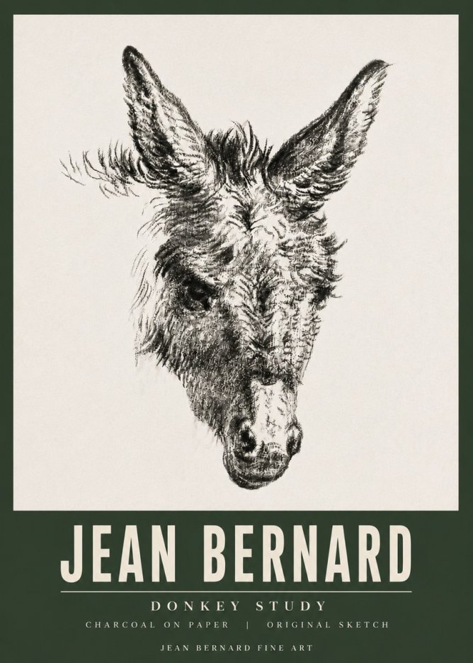 Jean Bernard Donkey Study IV No5 - Poszter