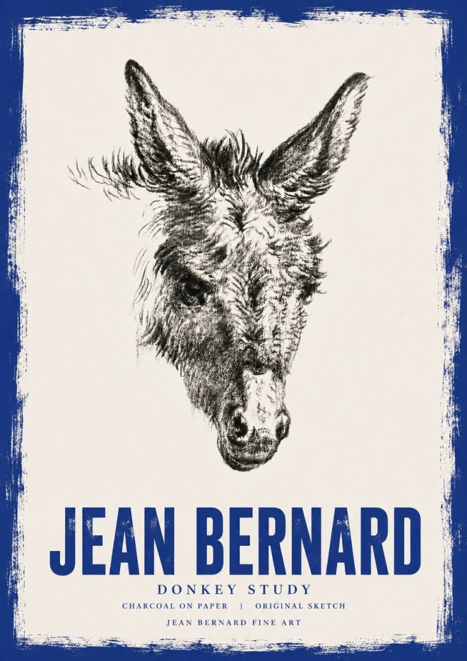 Jean Bernard Donkey Study IV No6 - Poszter