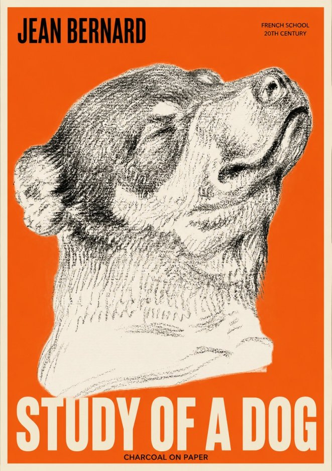 Jean Bernard Study of a Dog III No2 - Poszter