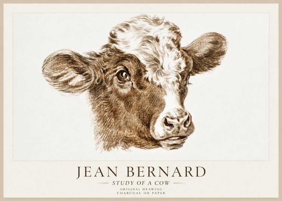 Jean Bernard Study of a Cow VIII No1 - Poszter