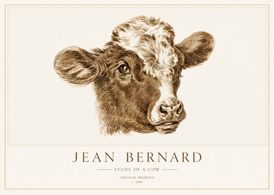 Jean Bernard Study of a Cow VIII No3 - Poszter
