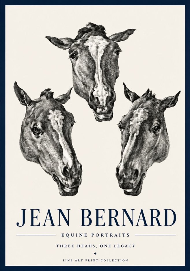 Jean Bernard Three Studies of a Horse No4 - Poszter
