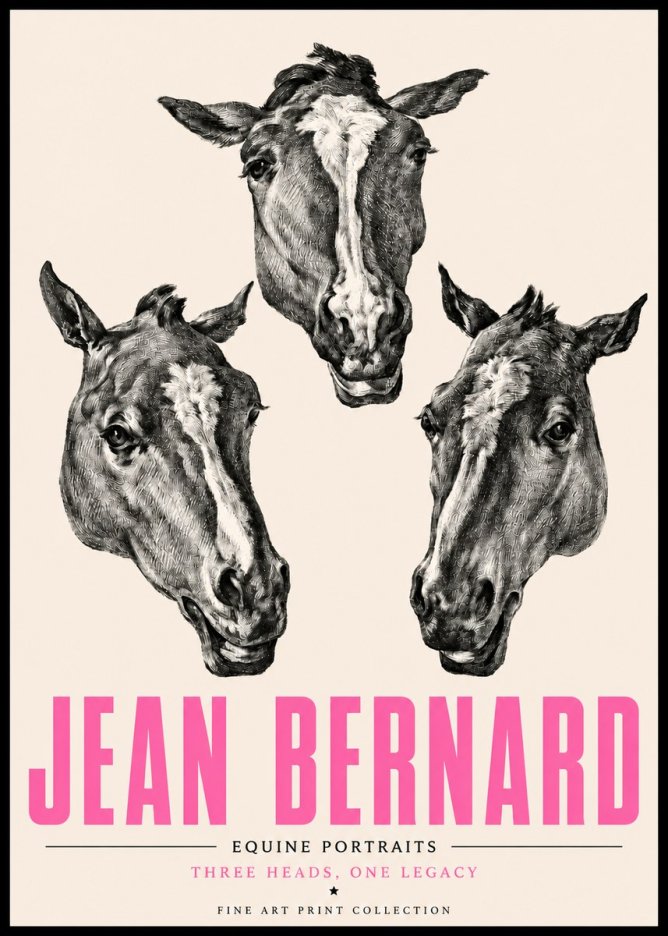 Jean Bernard Three Studies of a Horse No5 - Poszter