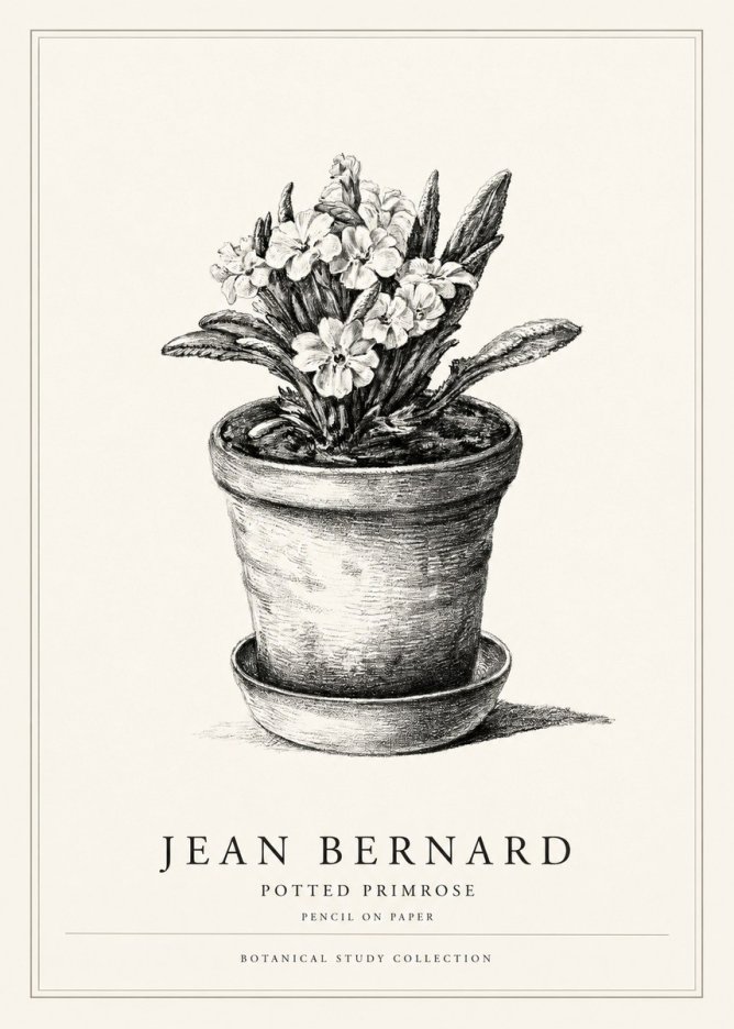 Jean Bernard Potted Primrose No1 - Poszter