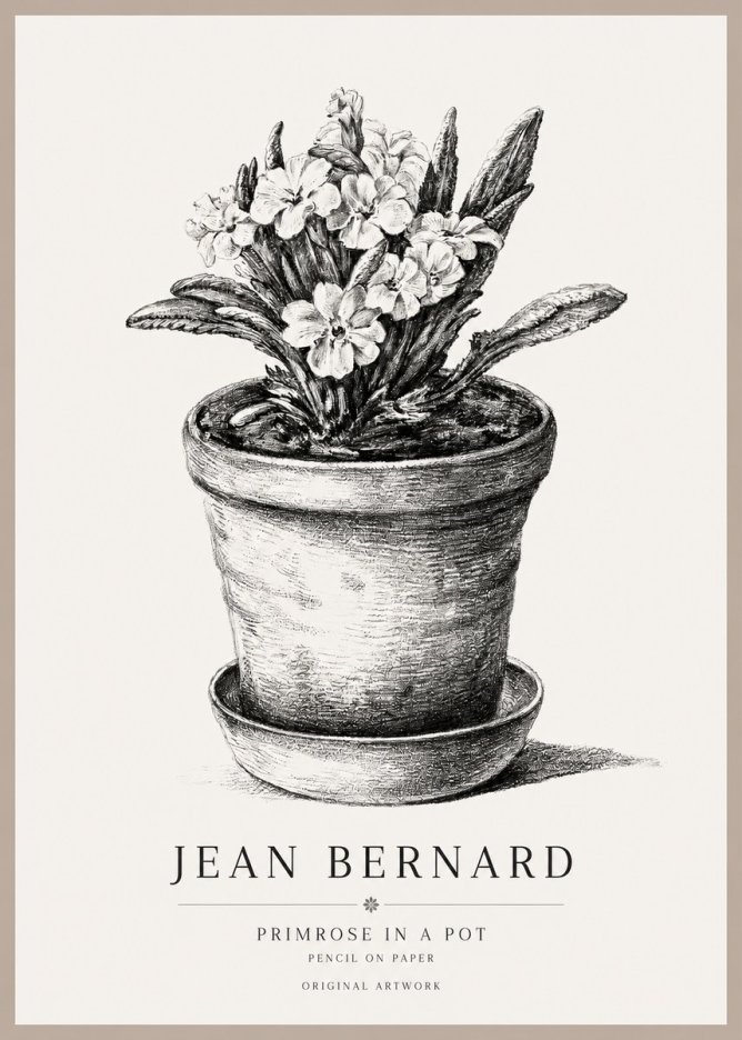 Jean Bernard Potted Primrose No2 - Poszter