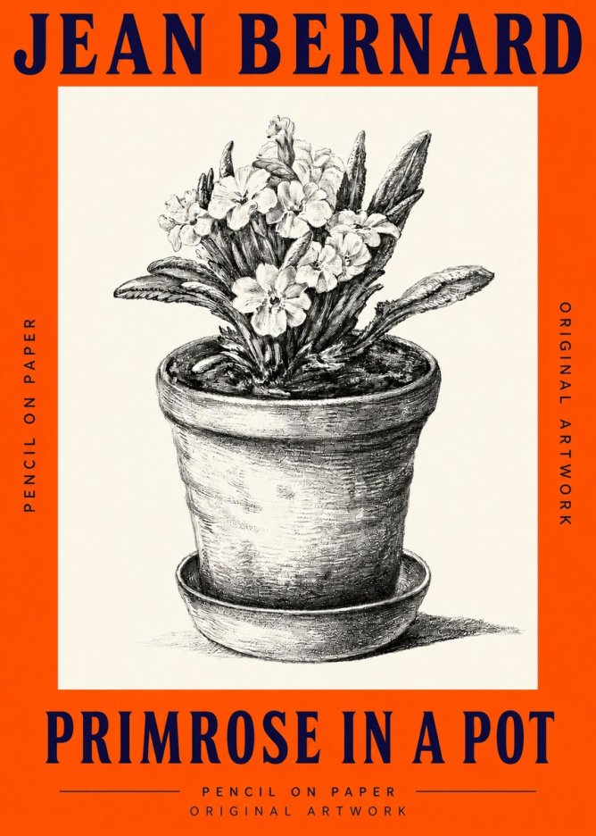 Jean Bernard Potted Primrose No3 - Poszter