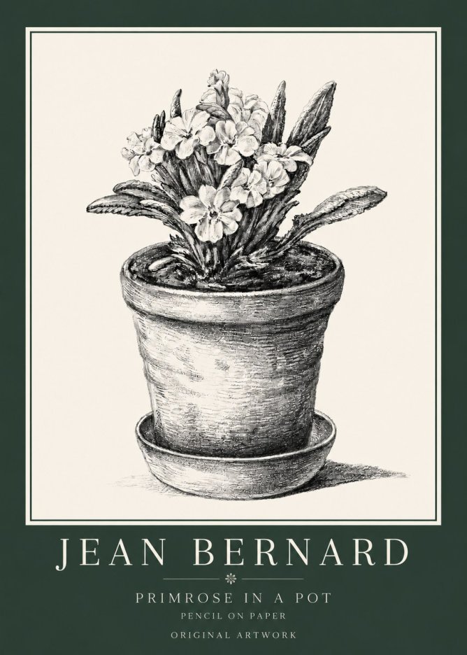 Jean Bernard Potted Primrose No4 - Poszter