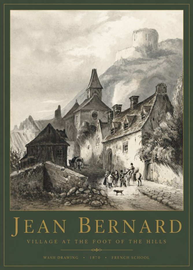 Jean Bernard Village at the Foot of the Hill No4 - Poszter