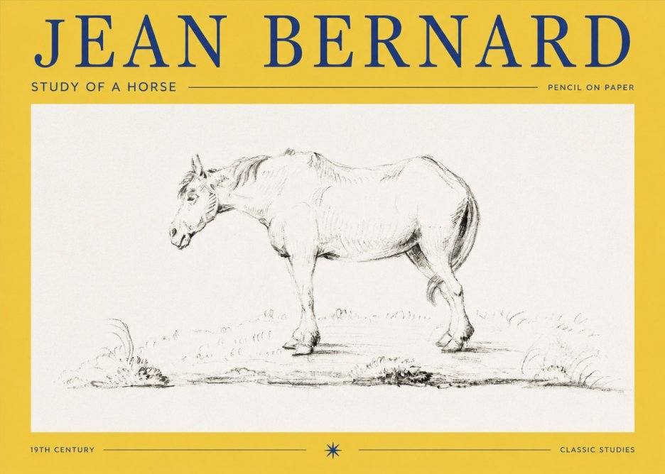 Jean Bernard Study of a Horse IX No2 - Poszter