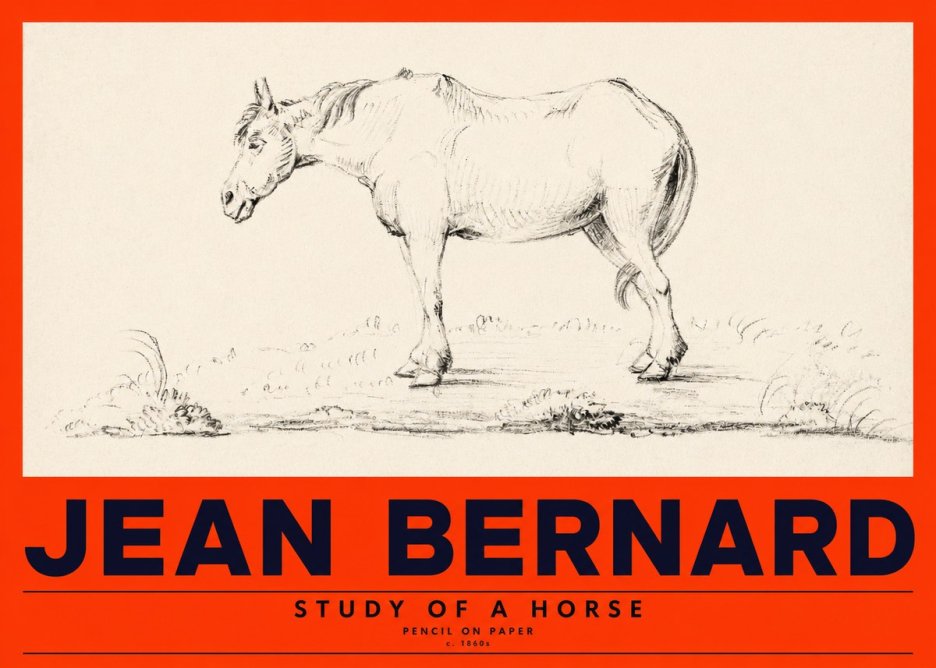Jean Bernard Study of a Horse IX No4 - Poszter