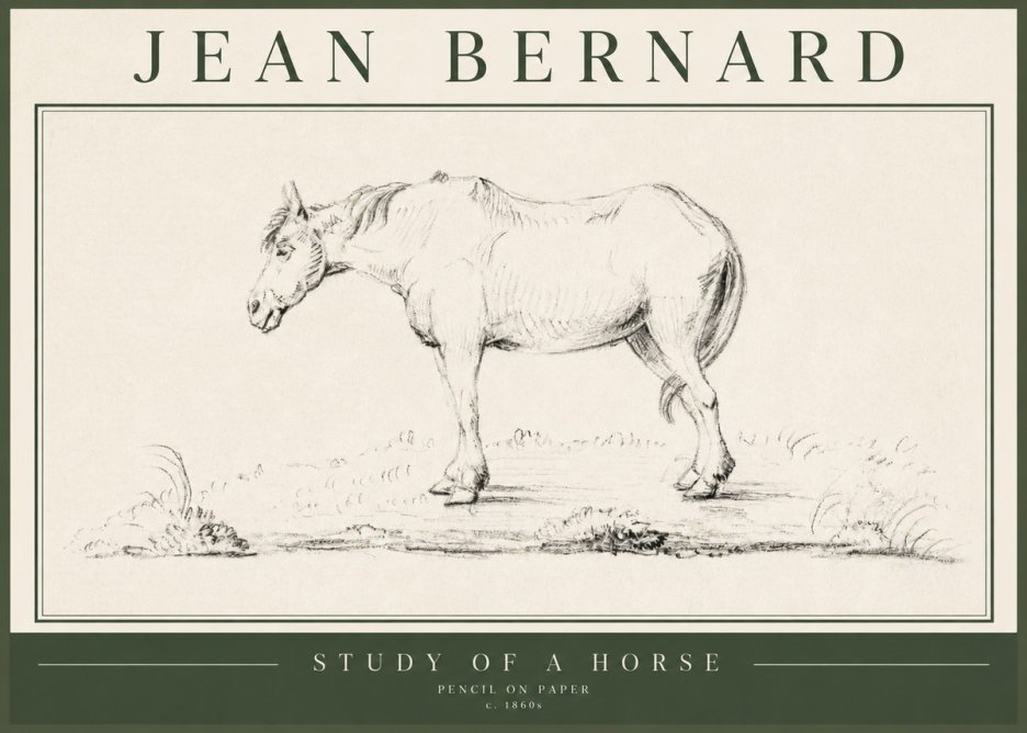 Jean Bernard Study of a Horse IX No5 - Poszter