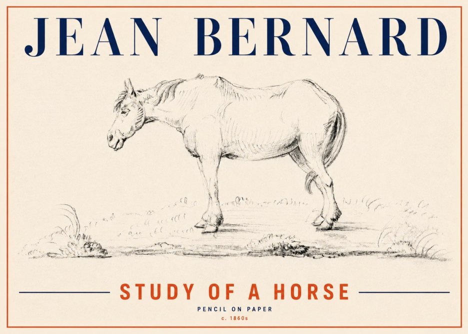 Jean Bernard Study of a Horse IX No6 - Poszter