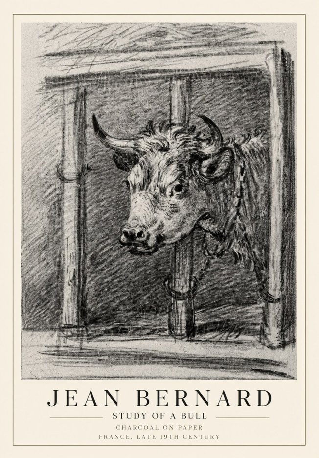 Jean Bernard Study of a Bull II No1 - Poszter