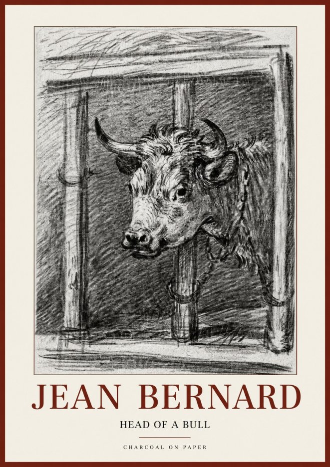 Jean Bernard Study of a Bull II No2 - Poszter