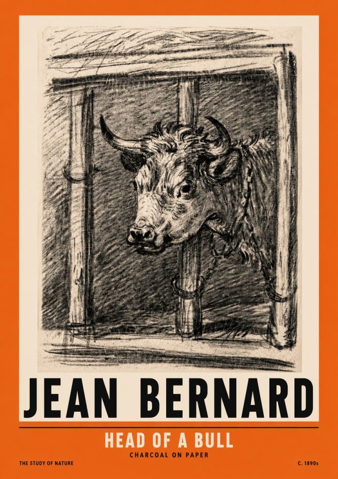 Jean Bernard Study of a Bull II No3 - Poszter