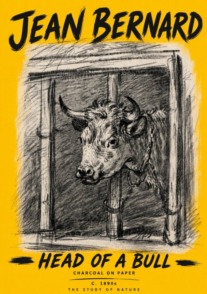 Jean Bernard Study of a Bull II No6 - Poszter