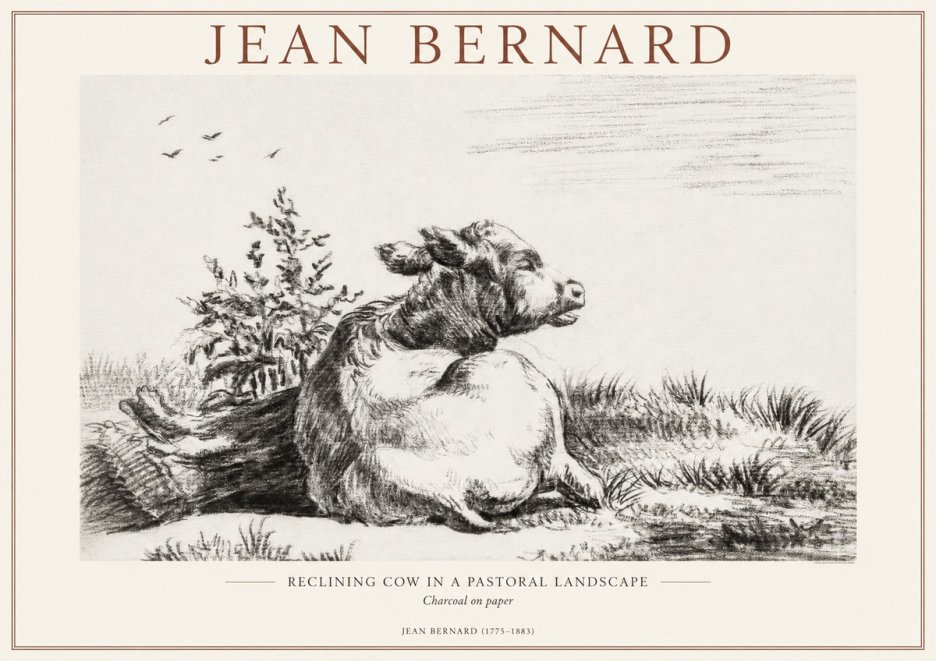 Jean Bernard Study of a Calf III No2 - Poszter