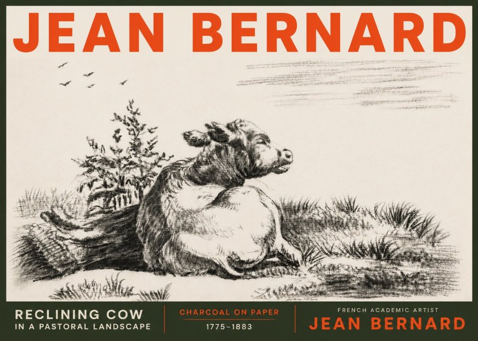 Jean Bernard Study of a Calf III No6 - Poszter