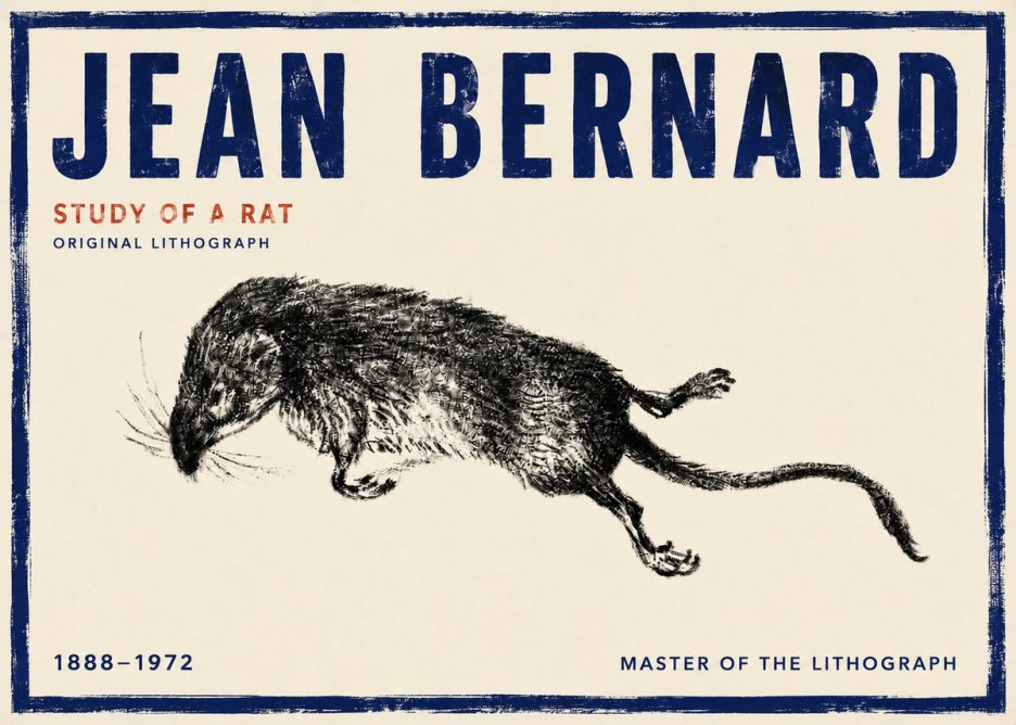 Jean Bernard Study of a Rat II No4 - Poszter