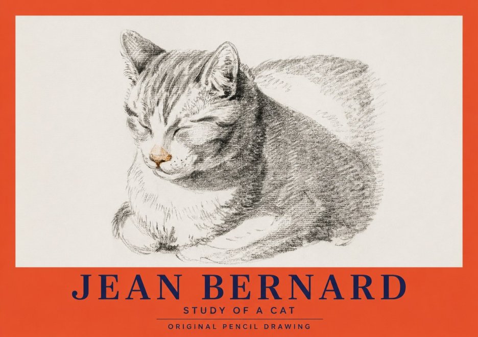 Jean Bernard Sleeping Cat VI No3 - Poszter