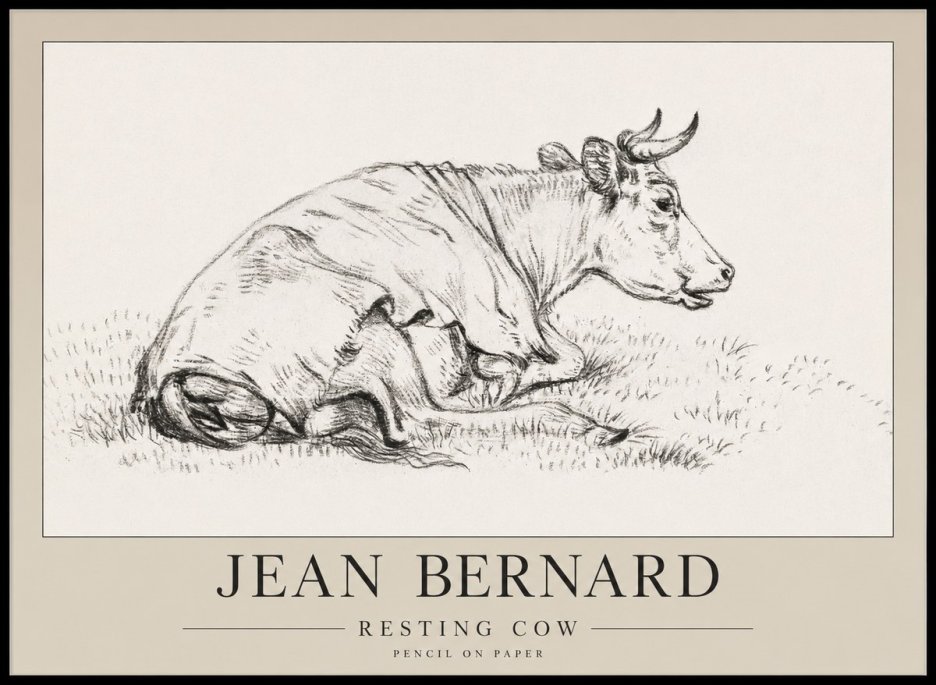 Jean Bernard Resting Cow III No1 - Poszter