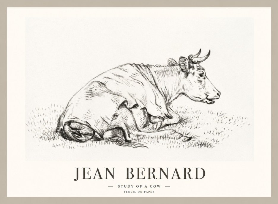 Jean Bernard Resting Cow III No2 - Poszter