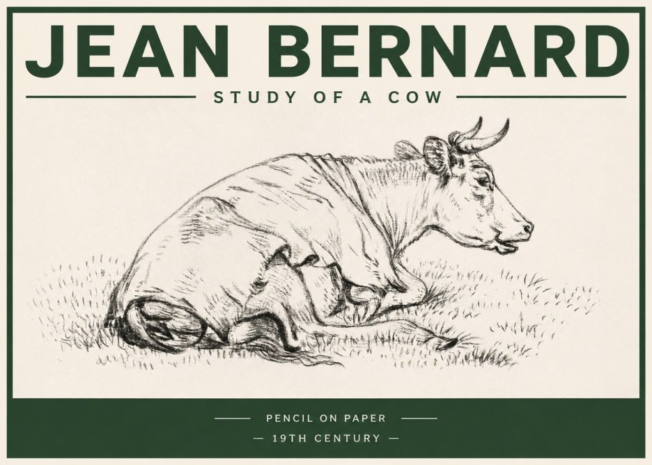 Jean Bernard Resting Cow III No4 - Poszter