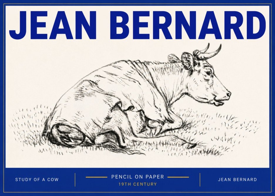 Jean Bernard Resting Cow III No6 - Poszter