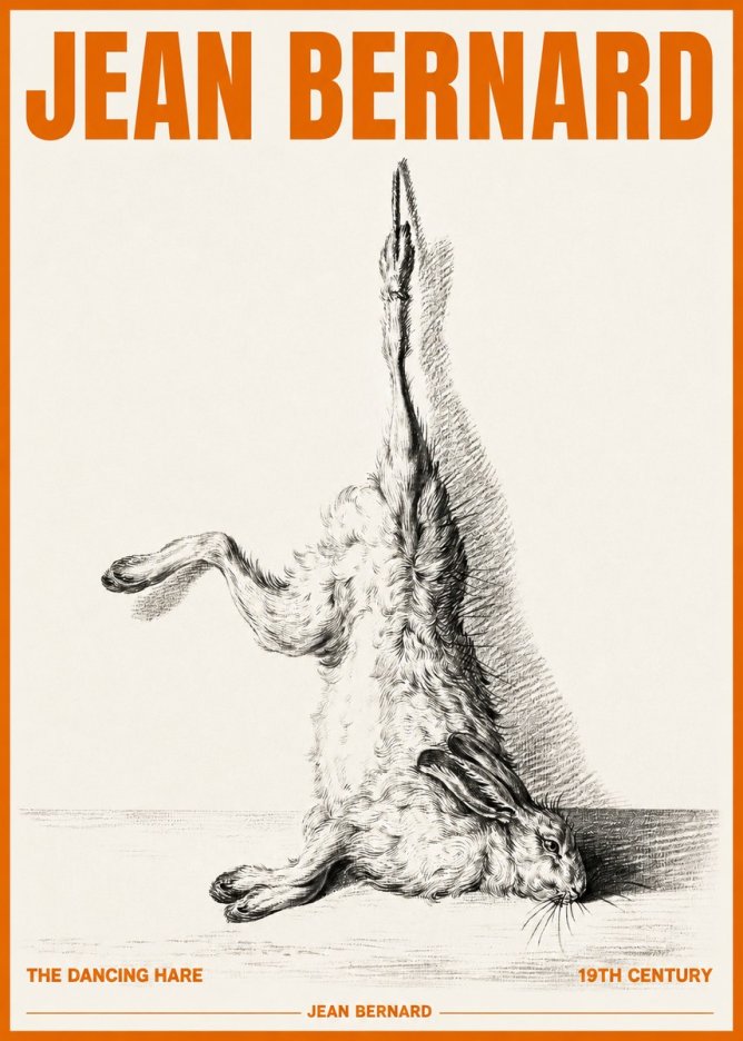 Jean Bernard The Dancing Hare No3 - Poszter