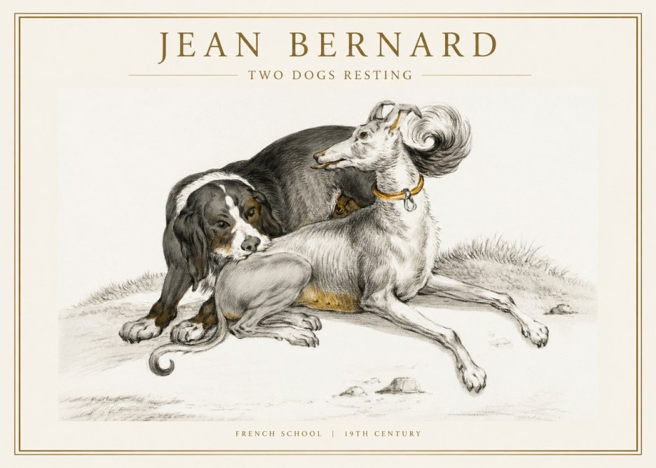 Jean Bernard Two Dogs Resting No1 - Poszter