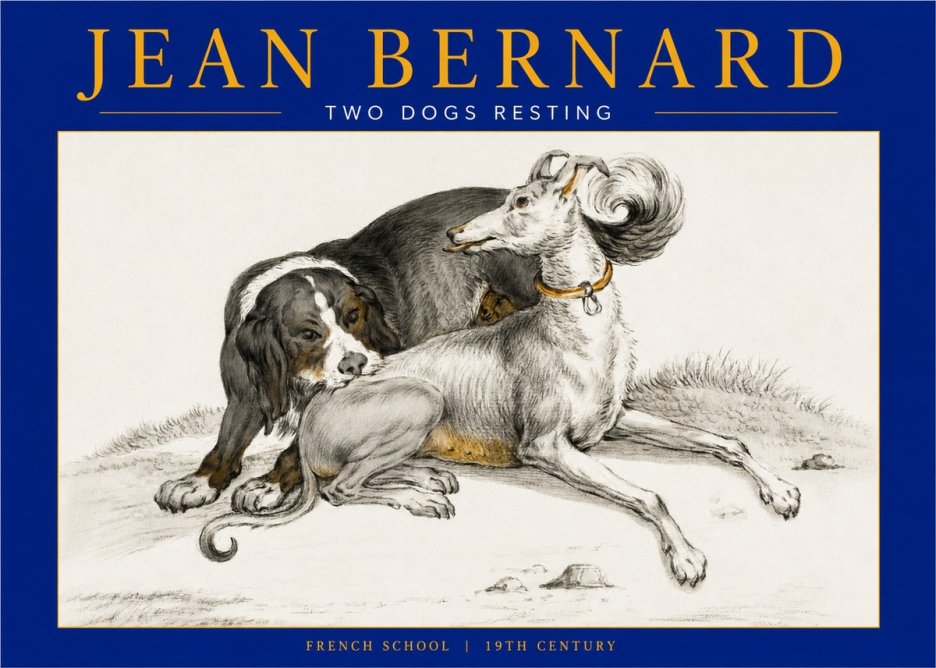 Jean Bernard Two Dogs Resting No2 - Poszter