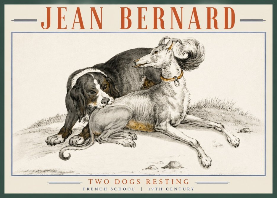 Jean Bernard Two Dogs Resting No3 - Poszter