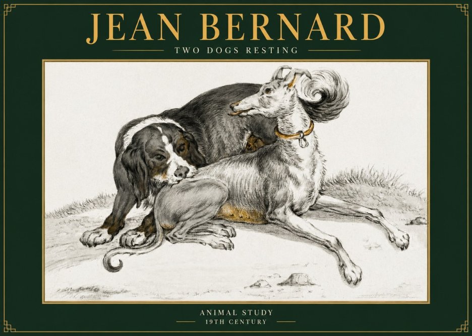 Jean Bernard Two Dogs Resting No5 - Poszter