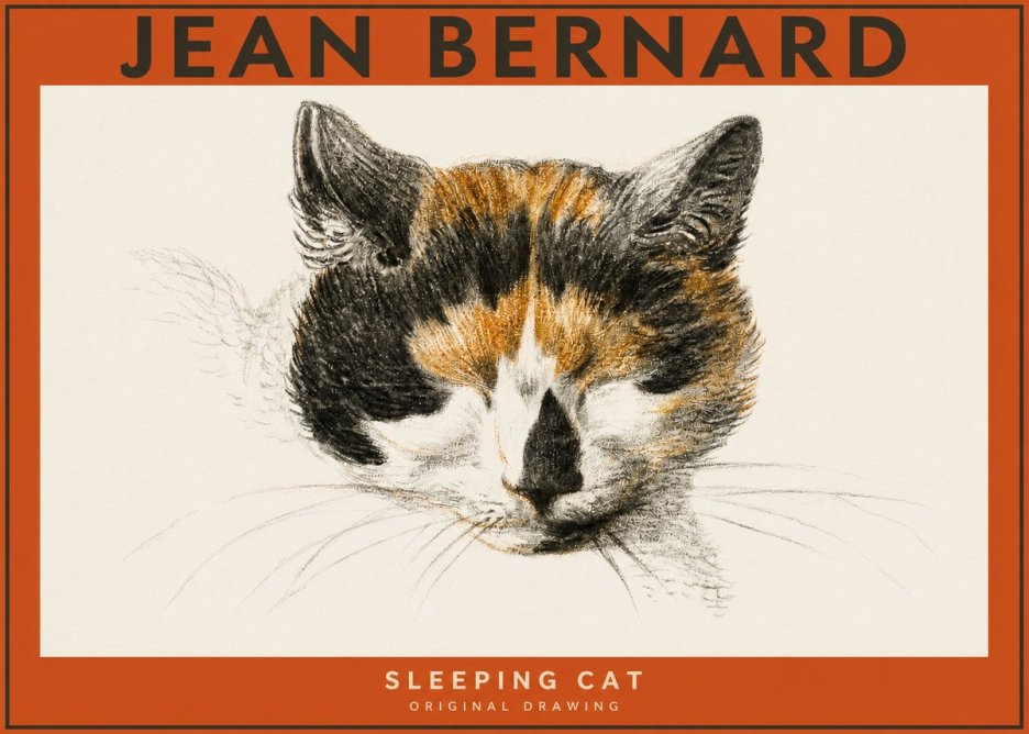 Jean Bernard Cat Study VIII No5 - Poszter