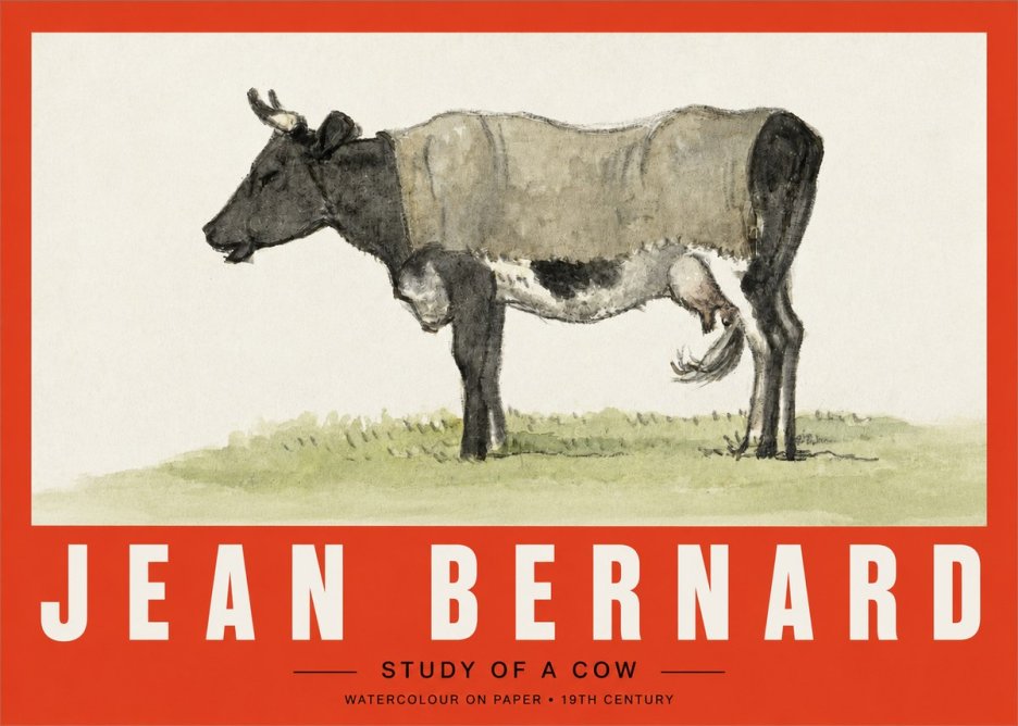 Jean Bernard Study of a Cow IX No2 - Poszter
