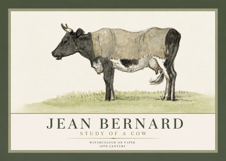 Jean Bernard Study of a Cow IX No3 - Poszter