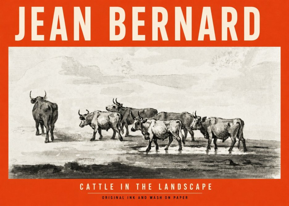 Jean Bernard Cattle in the Landscape No2 - Poszter