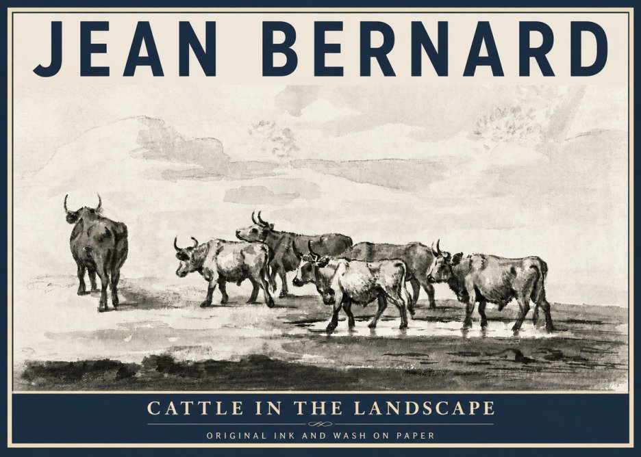 Jean Bernard Cattle in the Landscape No3 - Poszter