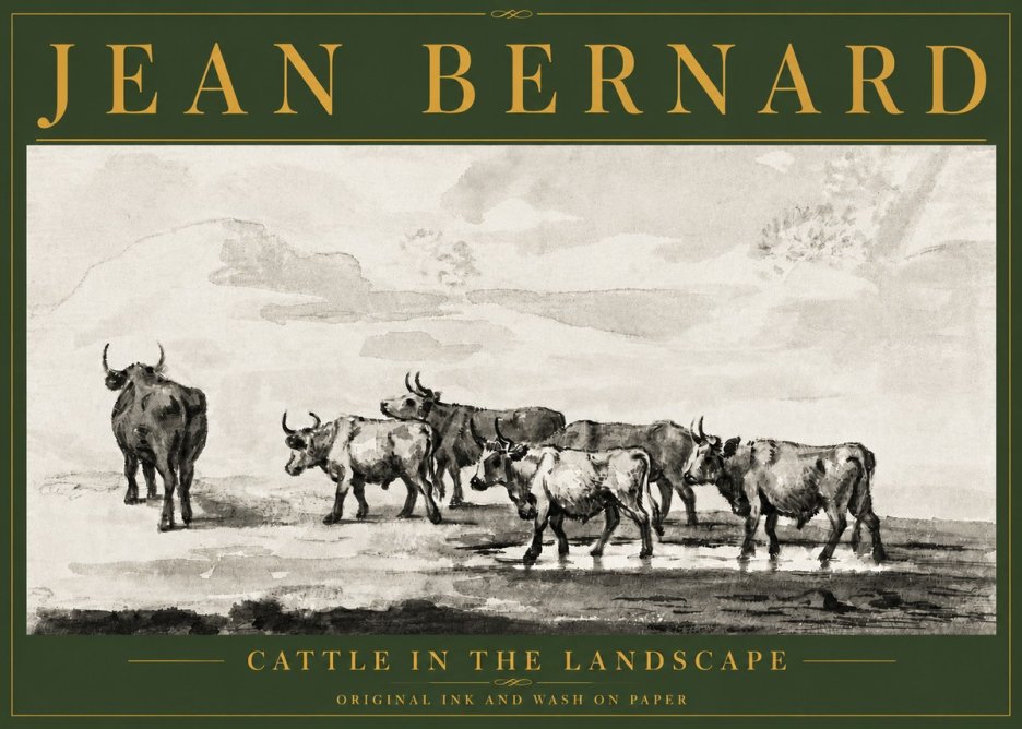 Jean Bernard Cattle in the Landscape No4 - Poszter