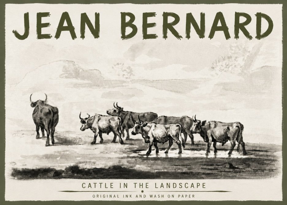 Jean Bernard Cattle in the Landscape No5 - Poszter