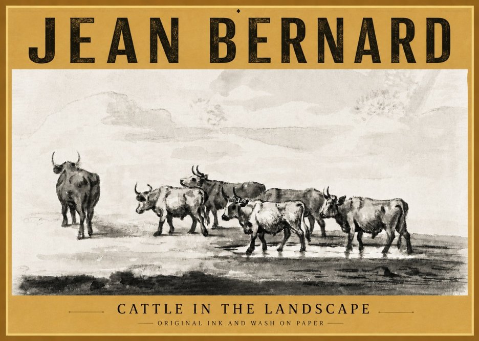 Jean Bernard Cattle in the Landscape No6 - Poszter