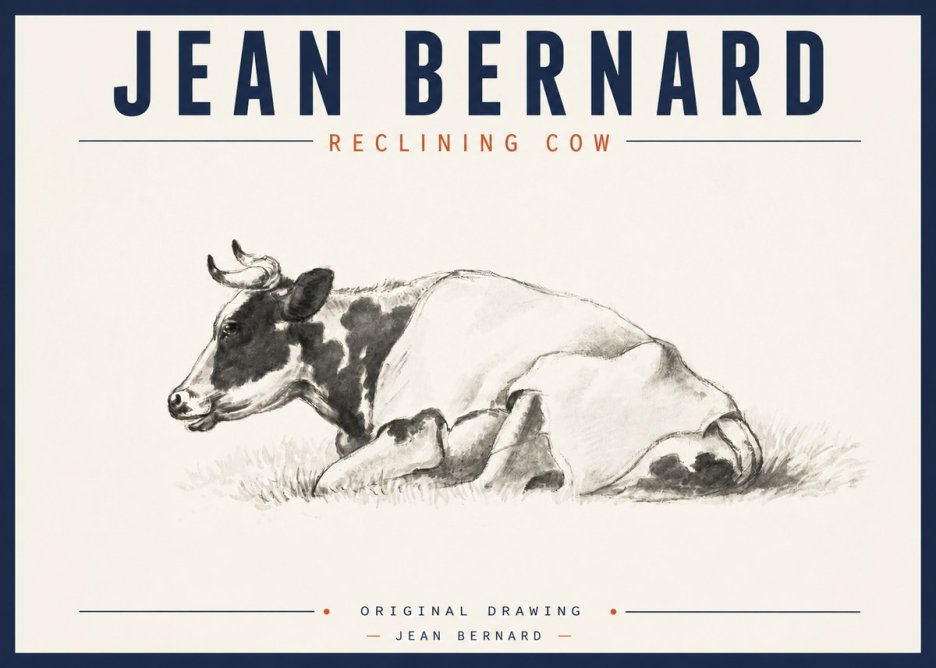 Jean Bernard Reclining Cow II No3 - Poszter