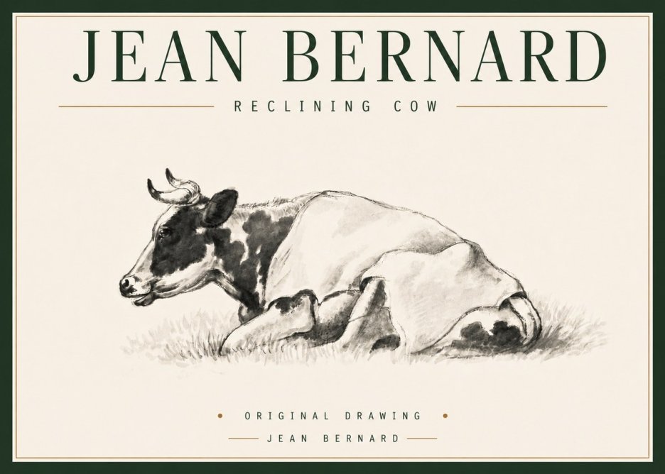 Jean Bernard Reclining Cow II No4 - Poszter