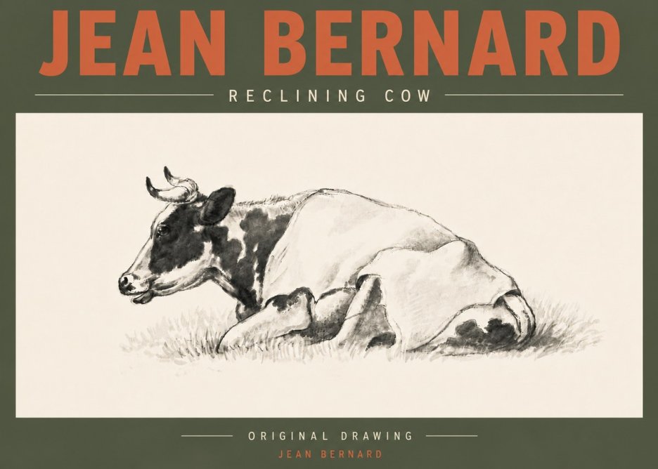 Jean Bernard Reclining Cow II No5 - Poszter