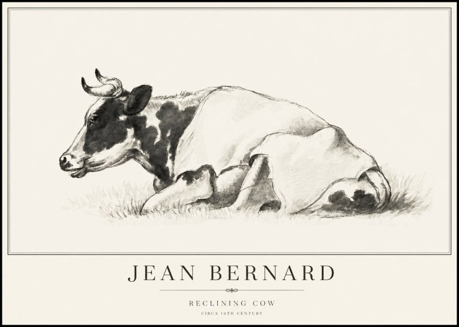 Jean Bernard Reclining Cow II No6 - Poszter